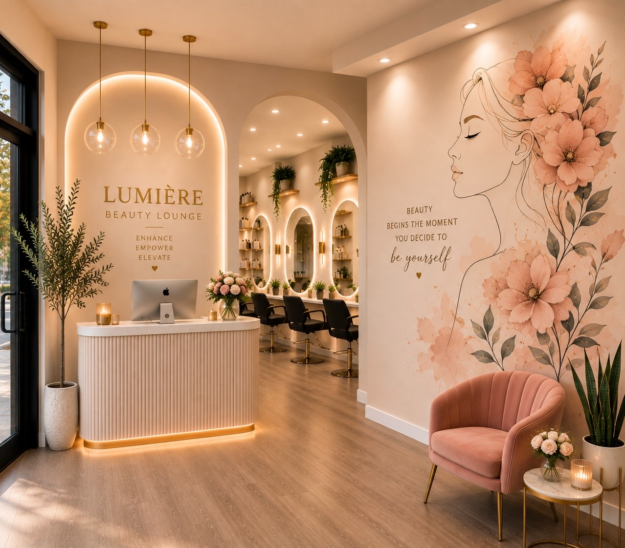 Salon feature wall